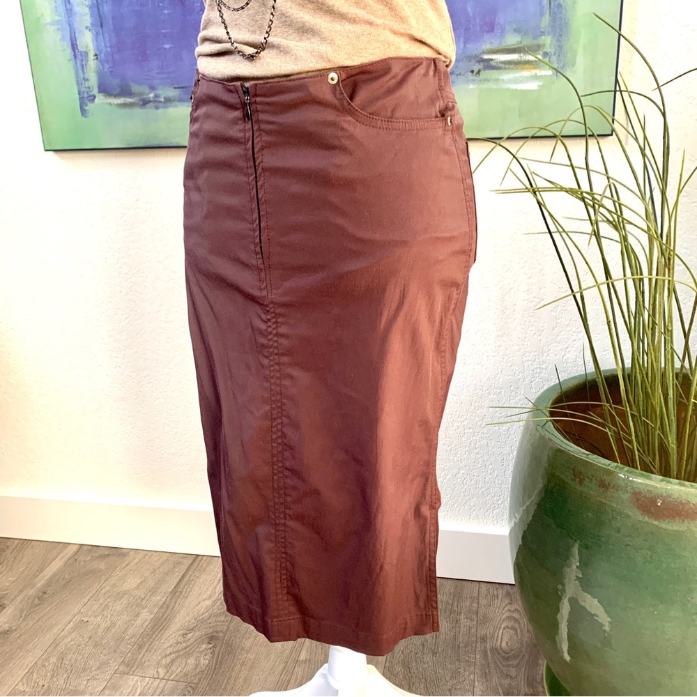 Billy Blues Brown Denim style fitted stretch skirt 2